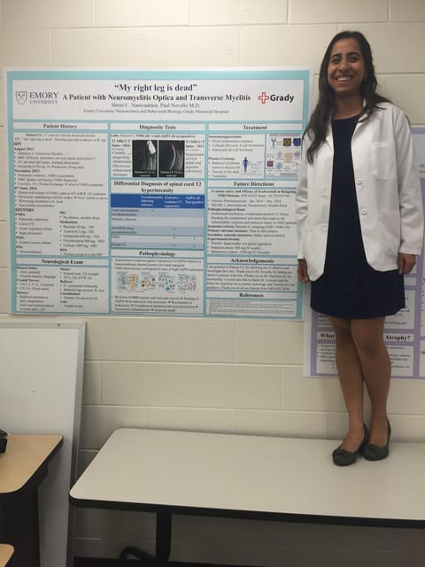 Shruti presenting a patient case poster during her MD Summer Experience at Emory, 2016